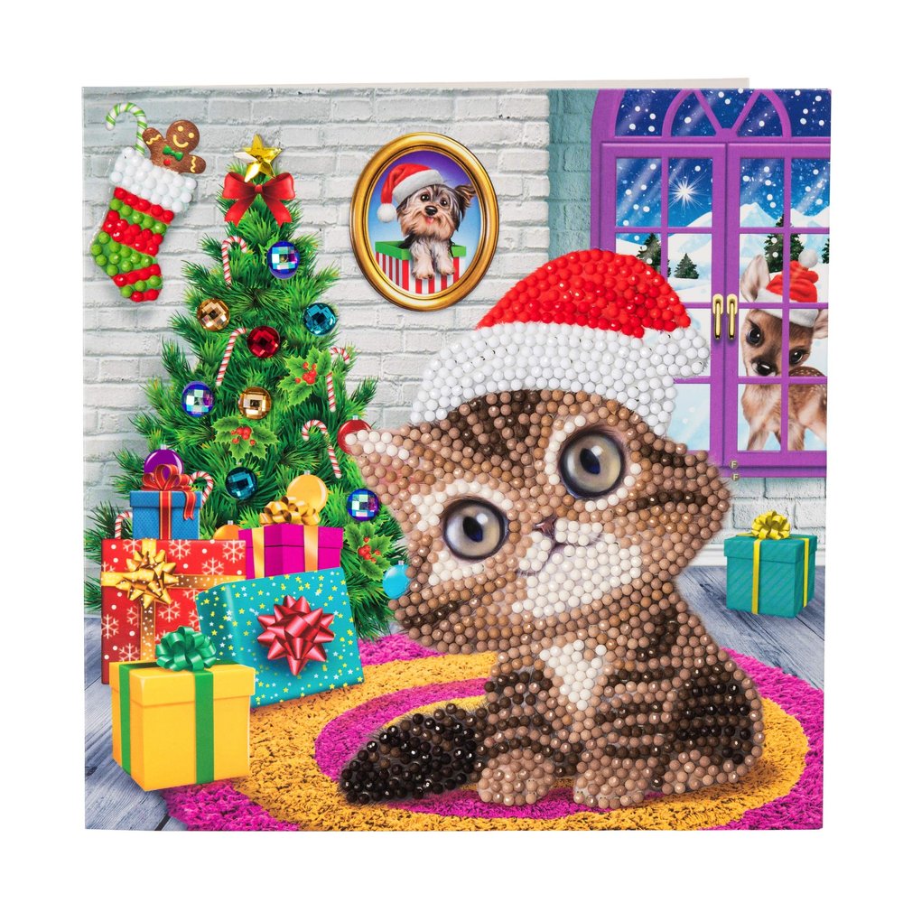 Crystal Art Cozy Kitten: Animal Club International Card Kit 18 x 18 cm