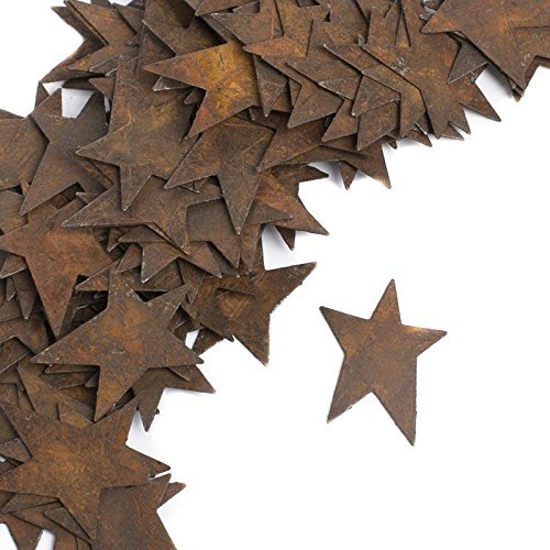 100 Rusty Tin Star Cutouts 1" Primitive Metal Stars for Crafts & Dcor