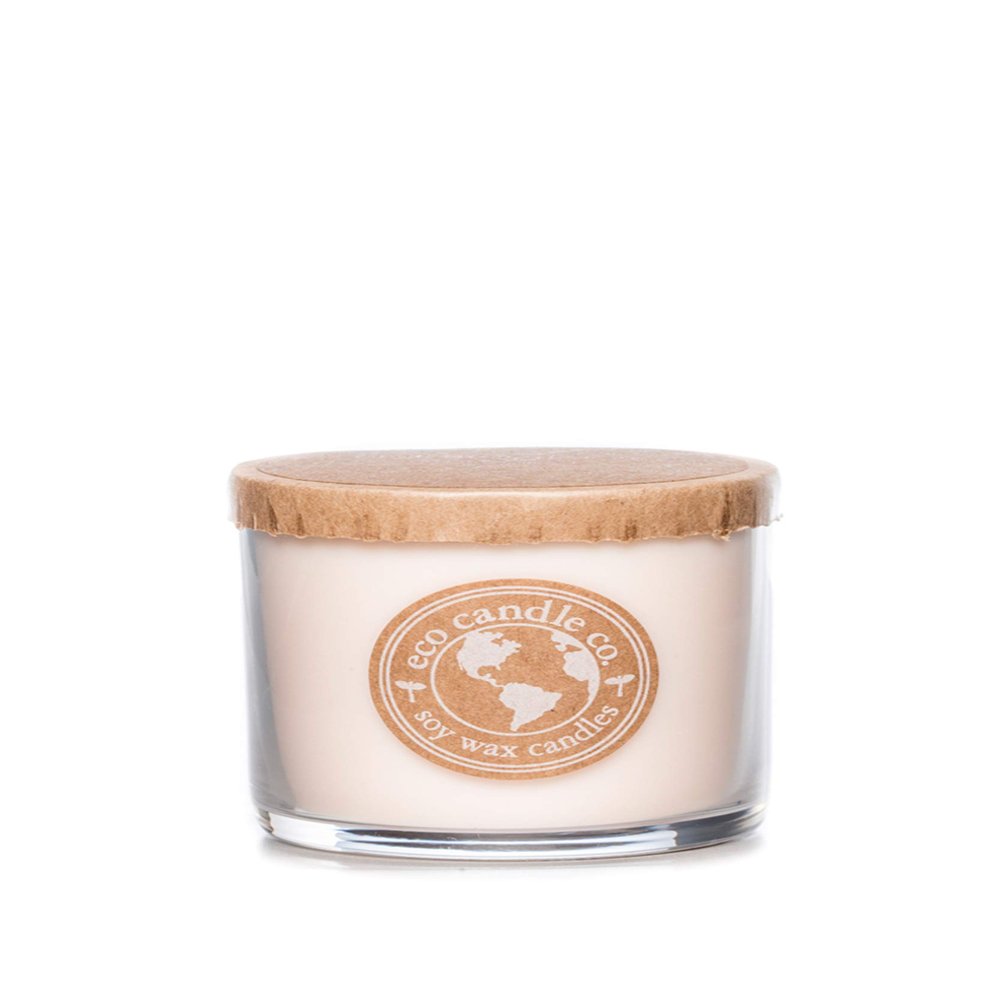 Eco Candle Co. Recycled Candle, Gardenia & Guava, 6 oz. - Scents of Gardenia, Jasmine, Guava, & Tropical Greens - 100% Soy Wax, No Lead, Kraft Paper Label & Lid, Hand Poured, Midwest Grown Soybeans