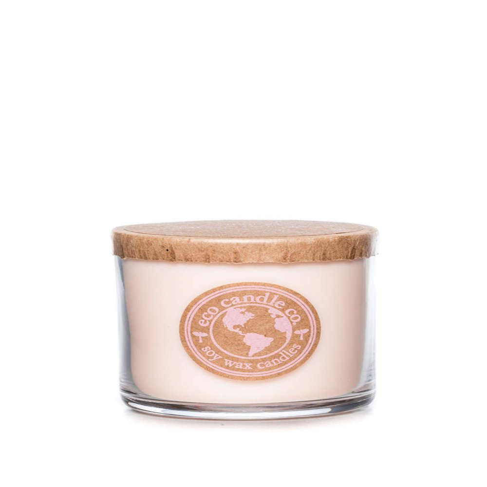 ECO CANDLE CO. Recycled Candle, Vanilla Grapefruit, 6 oz. - Scents of Vanilla & Pink Grapefruit - 100% Soy Wax, No Lead, Kraft Paper Label & Lid, Hand Poured, Made from Midwest Grown Soybeans