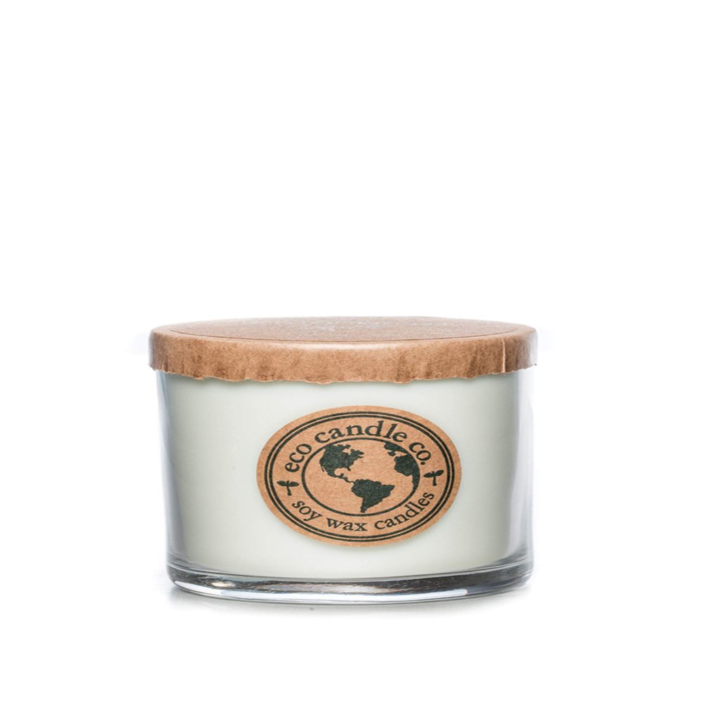 ECO CANDLE CO. Recycled Candle, Lemongrass Sage, 6 oz. - Scents of Lemongrass & Sage - 100% Soy Wax, No Lead, Kraft Paper Label & Lid, Hand Poured, Phthalate Free, Made from Midwest Grown Soybeans