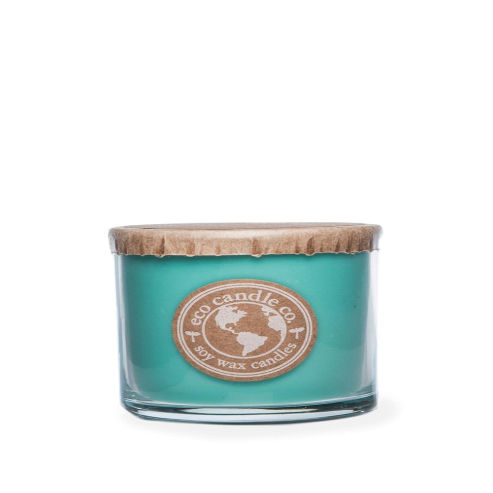 Eco Candle Co. Recycled Candle, Ocean Waves, 6 oz. - Scents of Marine Air, Citrus, & Musk - 100% Soy Wax, No Lead, Kraft Paper Label & Lid, Hand Poured, Phthalate Free,