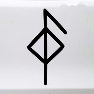 Health Bindrune Vinyl Sticker - Viking Symbol Bind Rune - Die Cut Decal - 6w x 10h inches - Red