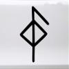 Health Bindrune Vinyl Sticker - Viking Symbol Bind Rune - Die Cut Decal - 6w x 10h inches - Red view 1