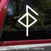 Health Bindrune Vinyl Sticker - Viking Symbol Bind Rune - Die Cut Decal - 6w x 10h inches - Red view 2