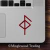 Health Bindrune Vinyl Sticker - Viking Symbol Bind Rune - Die Cut Decal - 6w x 10h inches - Red view 3