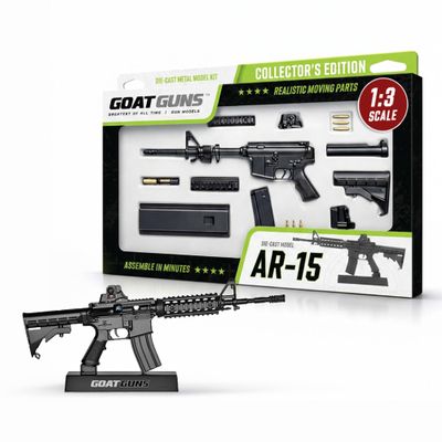 GOAT GUNS Miniature AR 15 (Charky) | 1:3 Scale Diecast Metal Model Building Kit | Model Kit for Adults