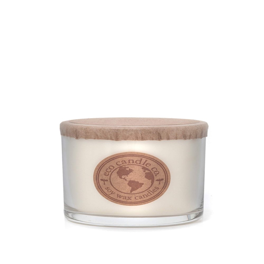 Eco Candle Co. Recycled Candle, White Tea & Ginger, 6 oz. - Scents Of White Tea, Spices, Citrus, Jasmine, & Ginger - 100% Soy Wax, No Lead, Kraft Paper Label & Lid, Hand Poured, Midwest Grown Soybeans