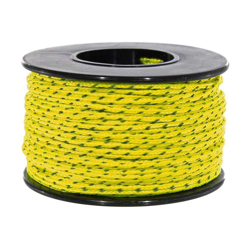 Micro Cord 125 Foot Spool of 1.18 Millimeter 100 Pound Minimum Break Strength Paracord (1 Pack, Reflective Neon Yellow)
