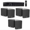 Rockville Commercial Audio Bundle: 3 Pair Cube 70v Black 3.5" Swivel Wall Mount Speakers, RCS80-1 60-Watt 70 Volt Amplifier with Bluetooth, 4-Items view 1