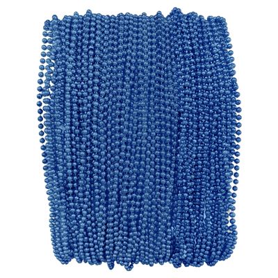 THE MARDI GRAS KREWE - Beads Necklaces Mardi Gras 72 Pack, 6 Dozen 33" 7mm - Party Favors, Parades, Bulk Decorations, Costumes, Festivals, Events - Royal Blue