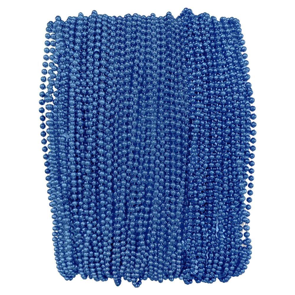 THE MARDI GRAS KREWE - Beads Necklaces Mardi Gras 72 Pack, 6 Dozen 33" 7mm - Party Favors, Parades, Bulk Decorations, Costumes, Festivals, Events - Royal Blue