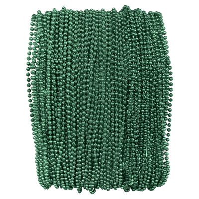 THE MARDI GRAS KREWE - Beads Necklaces Mardi Gras 72 Pack, 6 Dozen 33" 7mm - Party Favors, Parades, Bulk Decorations, Costumes, Festivals, Events - Green