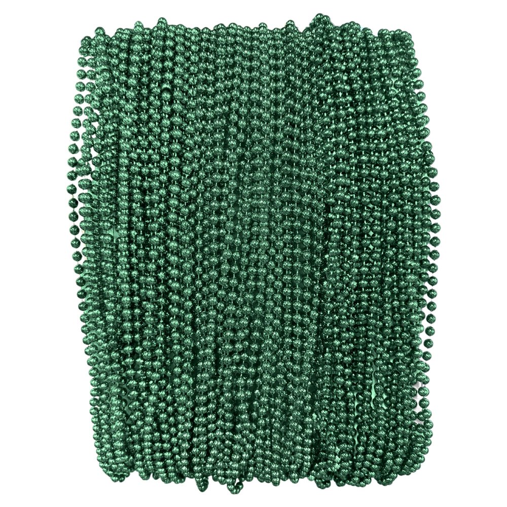 THE MARDI GRAS KREWE - Beads Necklaces Mardi Gras 72 Pack, 6 Dozen 33" 7mm - Party Favors, Parades, Bulk Decorations, Costumes, Festivals, Events - Green