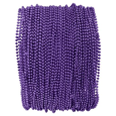 THE MARDI GRAS KREWE - Beads Necklaces Mardi Gras 72 Pack, 6 Dozen 33" 7mm - Party Favors, Parades, Bulk Decorations, Costumes, Festivals, Events - Purple