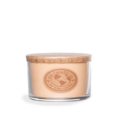 Eco Candle Co. Recycled Candle, Vintage Amber, 6 oz. - Scents Of Wood Resin, Nutmeg, Cinnamon, & Vanilla - 100% Soy Wax, No Lead, Kraft Paper Label & Lid, Hand Poured, Made From Midwest Grown Soybeans