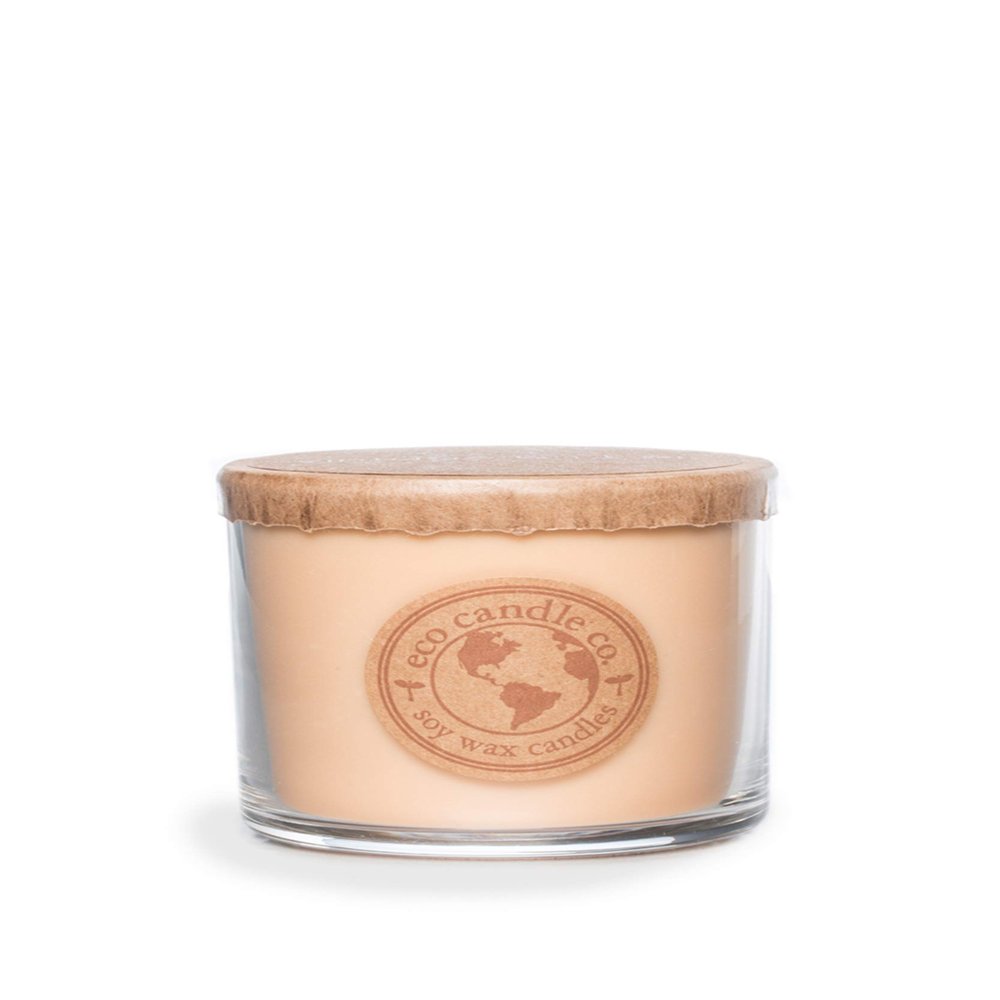 Eco Candle Co. Recycled Candle, Vintage Amber, 6 oz. - Scents Of Wood Resin, Nutmeg, Cinnamon, & Vanilla - 100% Soy Wax, No Lead, Kraft Paper Label & Lid, Hand Poured, Made From Midwest Grown Soybeans