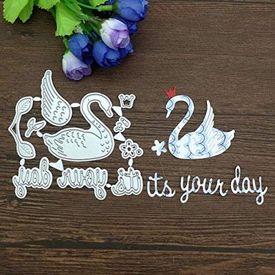 1 Pcs Crown Swan Letter Cutting Dies,DIY Scrapbooking Artist Metal Cutting Dies Stencils for DIY Scrapbooking Album Paper Cards Decorative Crafts Embossing Die Cuts
