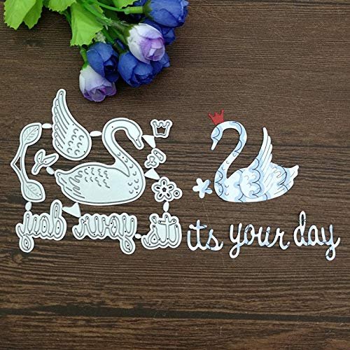 1 Pcs Crown Swan Letter Cutting Dies,DIY Scrapbooking Artist Metal Cutting Dies Stencils for DIY Scrapbooking Album Paper Cards Decorative Crafts Embossing Die Cuts
