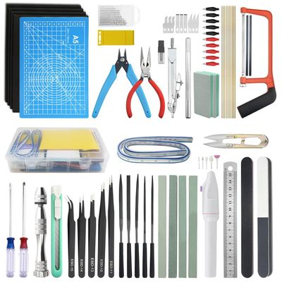 WMYCONGCONG 80 PCS Model Tools Kit Modeler Basic Tools Hobby Building Tools Kit for Gundam Buildings Cars Airplanes Model Assemble Building Repairing and Fixing