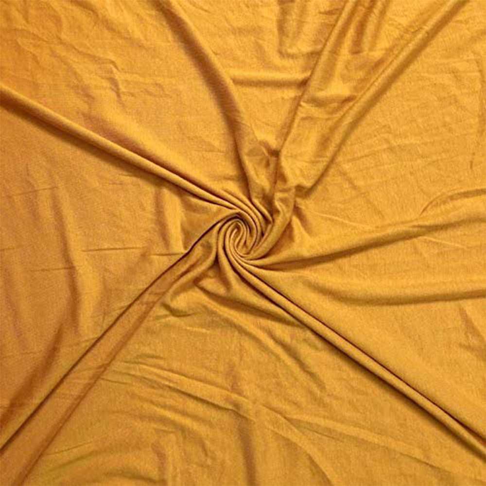 FabricLA Cotton Spandex Jersey Knit Fabric by The Yard 12OZ - 58/60" Inches (150 CM) Wide - Ultra Soft Cotton Spandex Blend - Use Our 4 Way Stretch Knit Fabric for Clothing - Mustard, 1 Yard