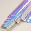Fabric Empire Vinyl Upholstery Embossed Crocodile Hologram Glossy Holographic Fabric Material Light Blue 54" Wide Sold by The Yard view 1