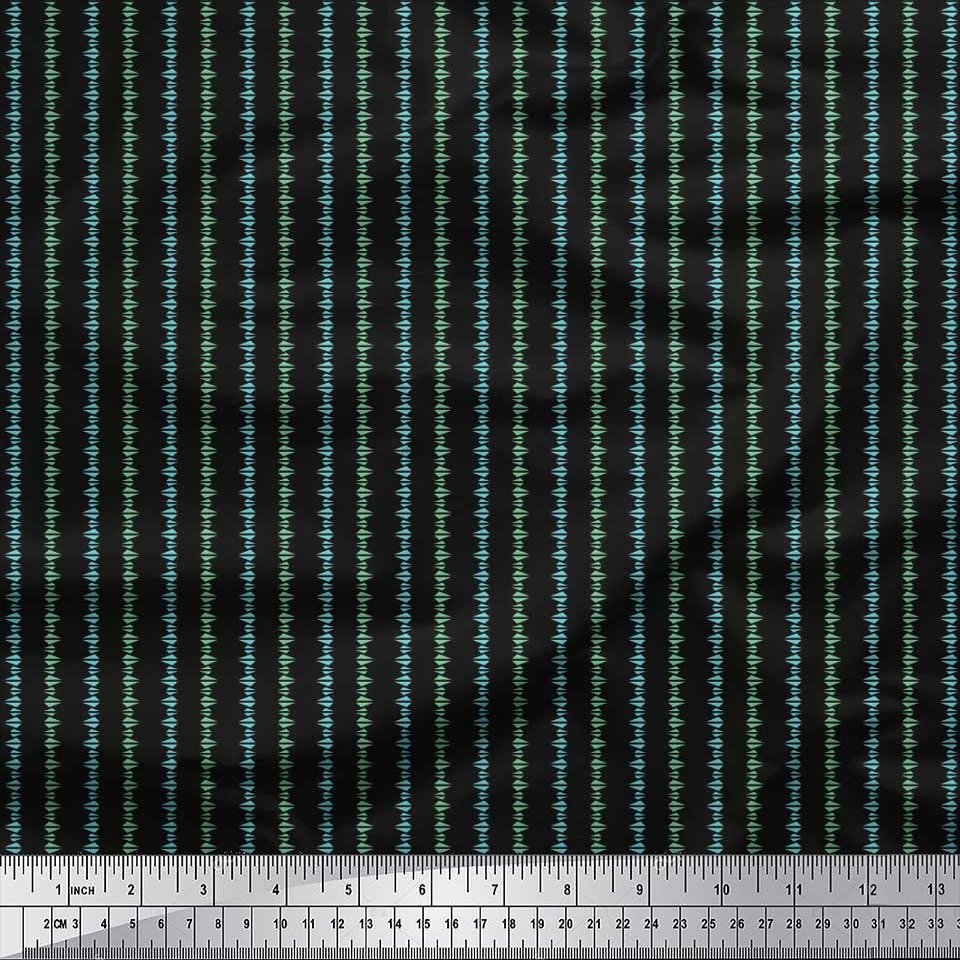 Geometric Print - Blacks - Soimoi Cotton Jersey Knit Fabric, 58" Wide Soft Stretch Printed Fabric by The Yard for T-Shirts, Baby Clothes, Pajamas, Dresses, Leggings & DIY Projects