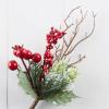 Factory Direct Craft Set of 6 Artificial Berry Picks - Decorative Berry Picks for Christmas Tree Decoration, Holiday Dcor, Silk Flower Arrangements and Home DIY view 1