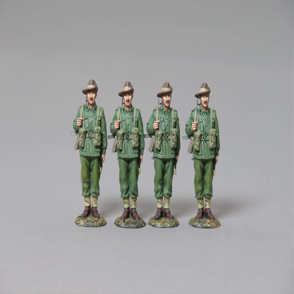 Thomas Gunn Miniatures World War 2 Pacific RS044B 4 Piece Australian Infantry At Attention 1:30 Scale Pewter