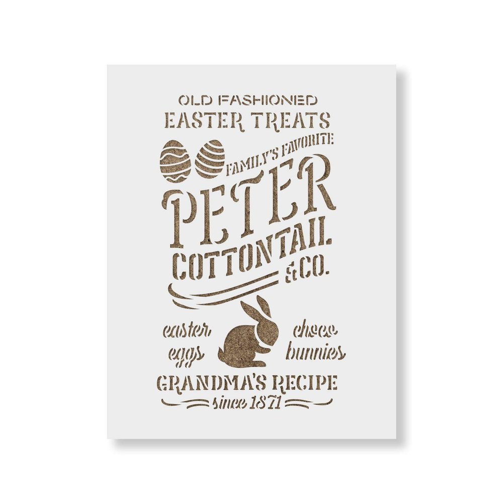 Peter Cottontail and Co Sign Stencil - Easy-to-Use for Personalized Holiday Decorations, Easter Home Decor, Easter Party Decorations