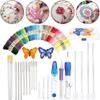 INSO 50 Colors Threads&Embroidery Tools, Embroidery Pen Punch Needles Magic Embroidery Pen Set, Punch Needle Kit Knitting Sewing Tool view 2