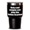Funny Inline Ocarina Player Tumbler Musician Gift Idea Gag Insulated With Lid Stainless Steel Cup Black 30 Oz view 1