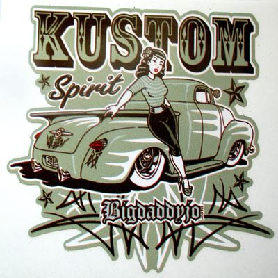 hotrodspirit - Sticker Kustom Spirit Pick-up a Scallop and pin up Brown pinstriping 8x9.5cm bigdaddyjo Sticker
