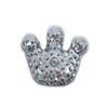 Clown Antics Face Paint Gems - Silver Crown 14 mm, Resin Rhinestone Bling Round, 20/pack view 2