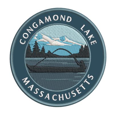 Bass Fishing Congamond Lake Massachusetts Embroidered DIY Iron or Sew-on Decorative Patch Badge Appliques ~ Lake Life Outdoor Series