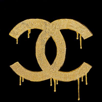 Canvas Chanel Gold Lust by Pop Art Queen 12x12 Graphic Art
