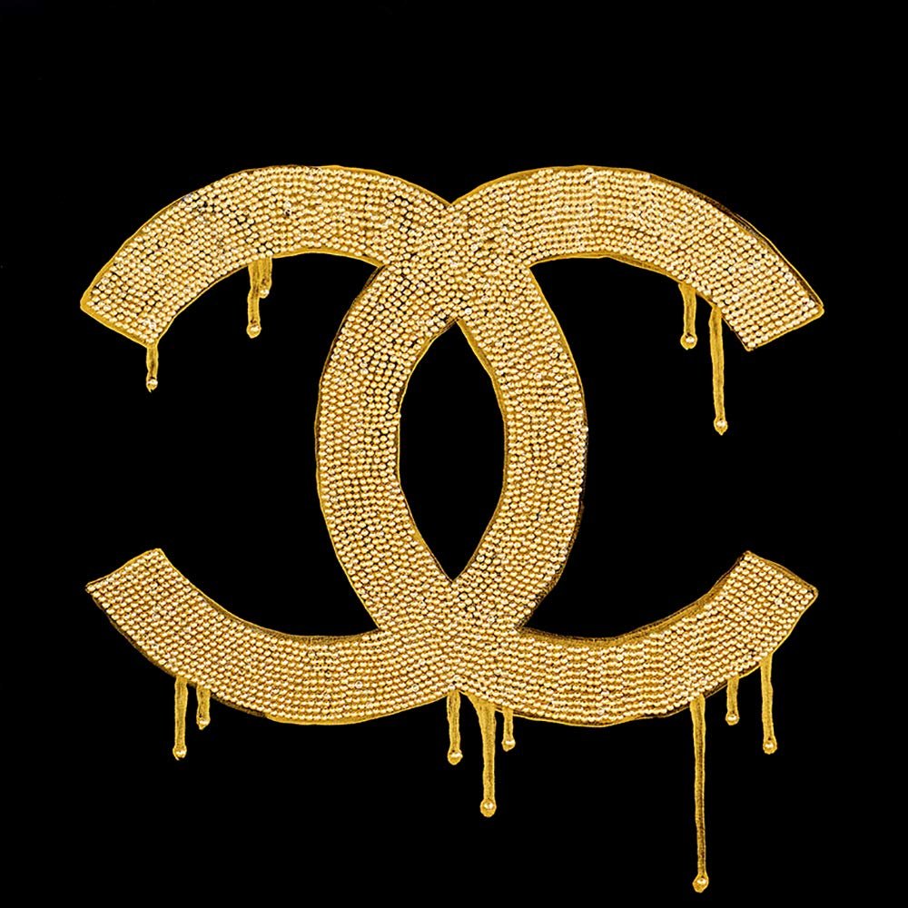 Canvas Chanel Gold Lust by Pop Art Queen 12x12 Graphic Art