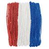 THE MARDI GRAS KREWE - Beads Necklaces Mardi Gras 72 Pack, 6 Dozen 33" 7mm - Party Favors, Parades, Bulk Decorations, Costumes, Festivals, Events - Red White Blue view 1