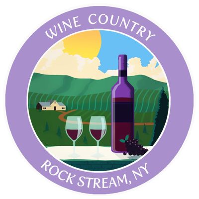 Vinyard - Wine Country - Rock Stream, New York 3.5" DIY Stick On Vinyl Decal Vacation Adventure Theme Novelty Applique