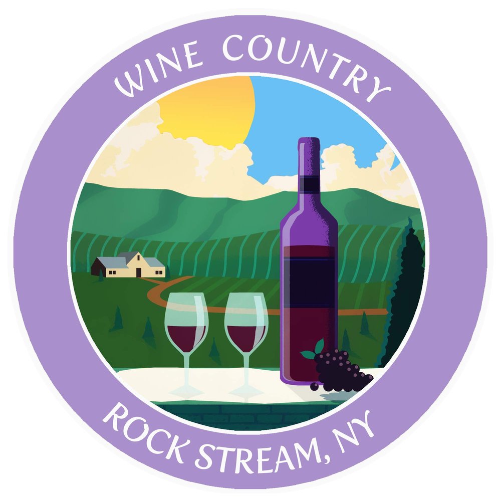 Vinyard - Wine Country - Rock Stream, New York 3.5" DIY Stick On Vinyl Decal Vacation Adventure Theme Novelty Applique