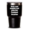 Funny Pendant Ocarina Player Tumbler Musician Gift Idea Gag Insulated With Lid Stainless Steel Cup Black 30 Oz view 1