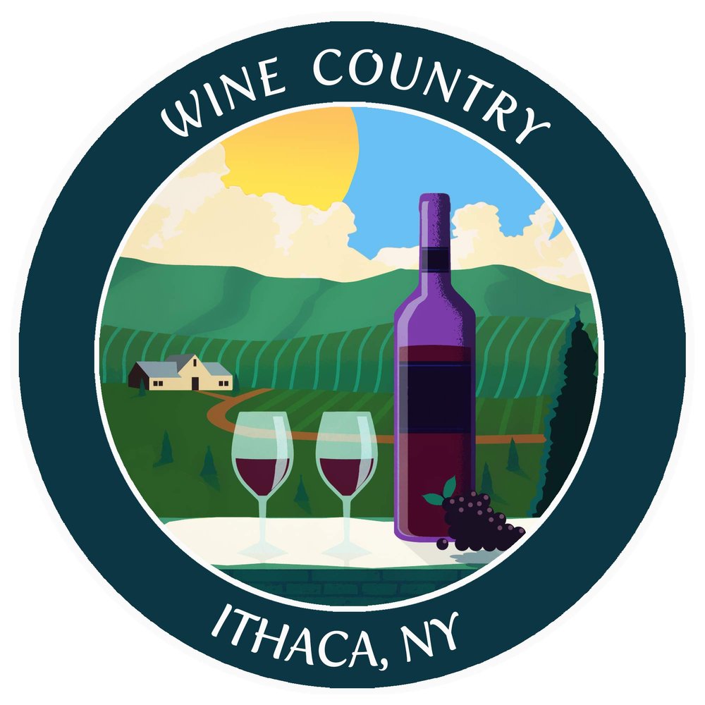 Vinyard - Wine Country - Ithaca, New York 3.5" DIY Stick On Vinyl Decal Vacation Adventure Theme Novelty Applique