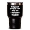 Funny Sopranino Clarinet Player Tumbler Musician Gift Idea Gag Insulated With Lid Stainless Steel Cup Black 30 Oz view 1