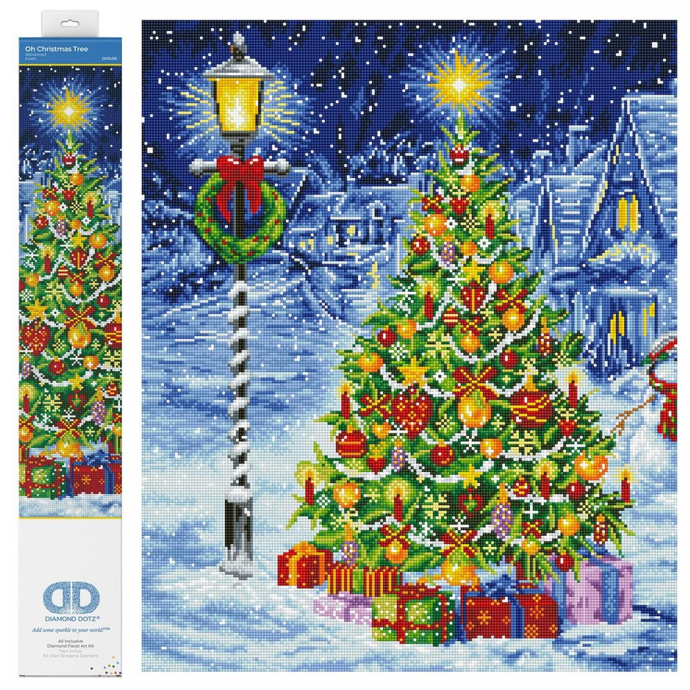DIAMOND DOTZ Oh Christmas Tree Diamond Painting Kits for Adults - Diamond Art Kits a Relaxing Creative Craft Kit with Dotz Gems 26.4x26.4