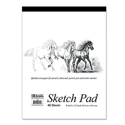 BAZIC Products Sketch Pad, 9 x 12 in, 40 Sheets, Smooth Drawing Paper, Standard Art Pad, for Kids Drawing Sketching Art, Case of 48