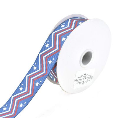 Homeford American Chevron Patriotic Ribbon, 7/8-Inch, 4-Yard