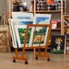 Creative Mark Firenze Wood Large Print Rack with Castors - Perfect for Display of Canvas, Art, Prints, Panels, Posters, Art Gallery Shows, Storage Rack - Walnut view 2