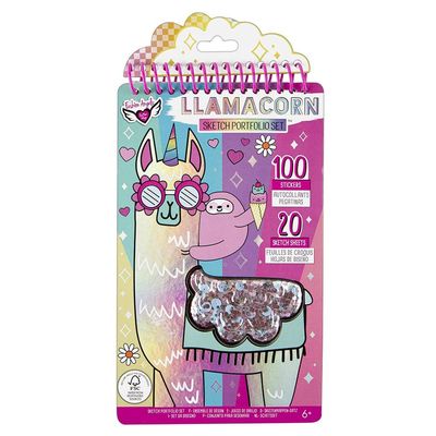 Fashion Angels Llama Shaker Compact Sketch Portfolio/Llama Sketch Book/Llama Coloring Book