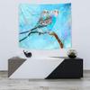 Blue Budgie Parrot Art Print Tapestry view 2