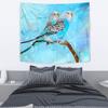 Blue Budgie Parrot Art Print Tapestry view 3